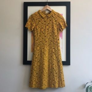 yellow lace romantic Zara dress